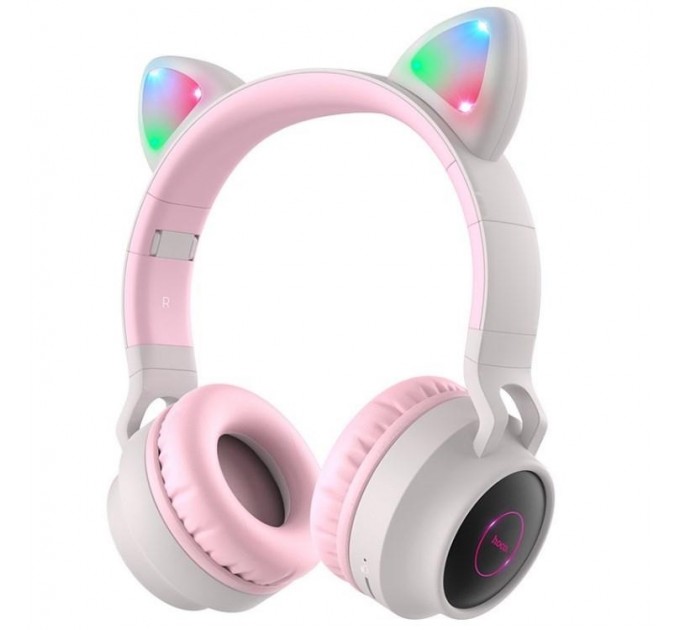 HOCO Bluetooth-гарнитура Hoco W27 Cat Ear Grey/Pink (W27GP)