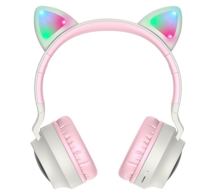 HOCO Bluetooth-гарнитура Hoco W27 Cat Ear Grey/Pink (W27GP)