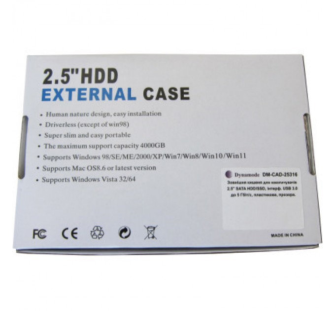 Dynamode Кишеня зовнішня Dynamode 2.5" SATA HDD/SSD USB 3.0 Transparent (DM-CAD-25316)
