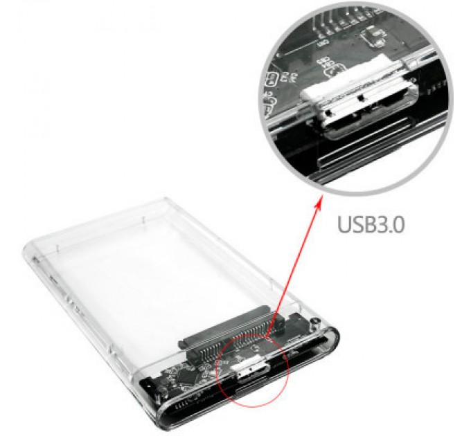Dynamode Кишеня зовнішня Dynamode 2.5" SATA HDD/SSD USB 3.0 Transparent (DM-CAD-25316)