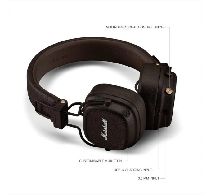 Marshall Bluetooth-гарнітура Marshall Major V Brown (1006834)