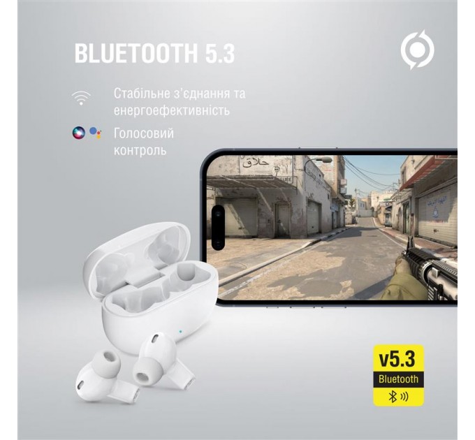 Piko Bluetooth-гарнитура Piko TWS-HalfMoon White (1283126583391)