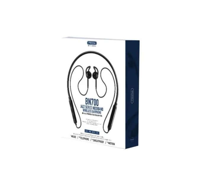 Proda Bluetooth-гарнитура Proda Jazz Neckband Sports PD-BN700 Black (PD-BN700-BK)