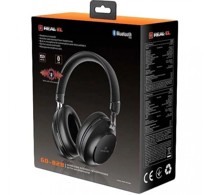 REAL-EL Bluetooth-гарнитура REAL-EL GD-828 Black
