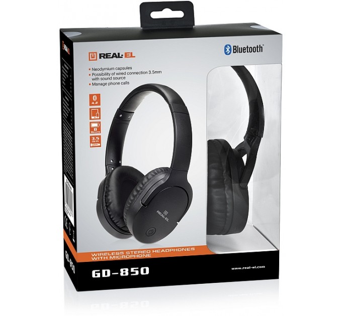 REAL-EL Bluetooth-гарнітура REAL-EL GD-850 Black