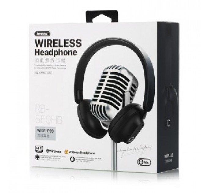 Remax Bluetooth-гарнитура Remax RB-550HB HiFi Black (6954851229988)