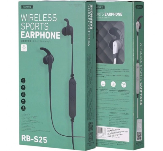 Remax Bluetooth-гарнитура Remax RB-S25 Black (6954851295679)