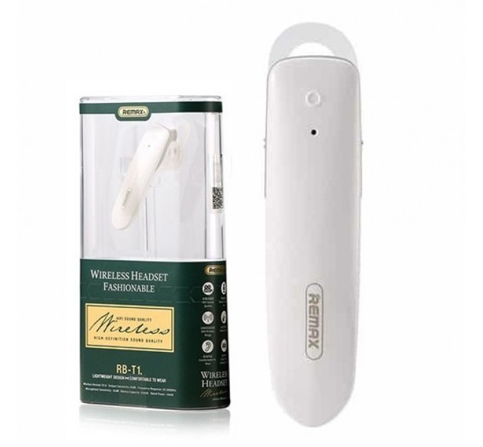 Remax Bluetooth-гарнитура Remax RB-T1 White (6954851295457)