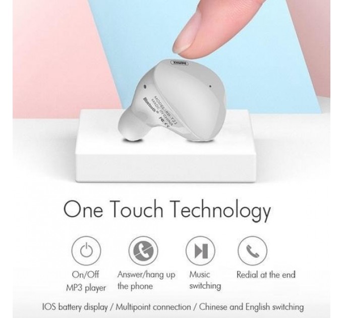 Remax Bluetooth-гарнитура Remax RB-T21 White (6954851287896)