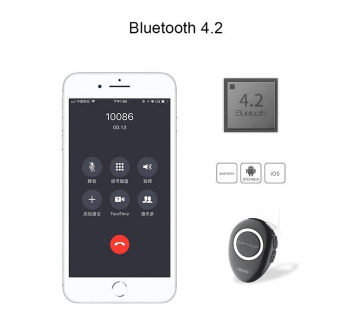 Remax Bluetooth-гарнитура Remax RB-T22 Black (6954851288718)