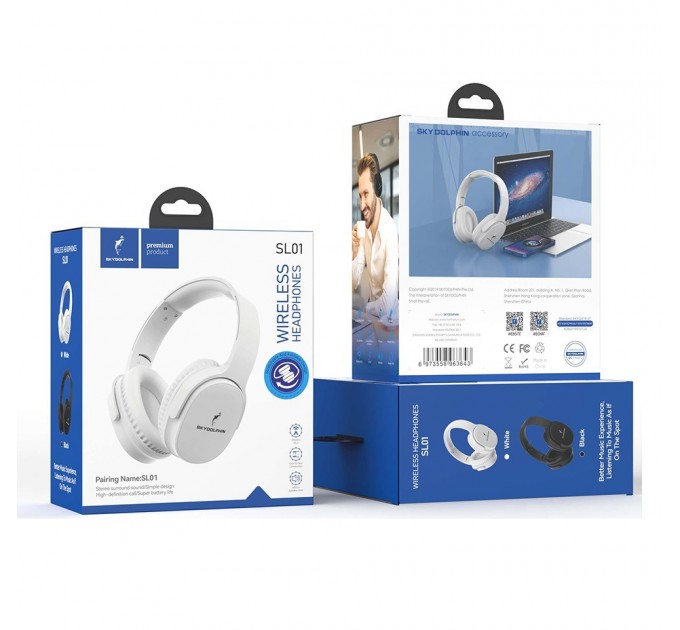 SkyDolphin Bluetooth-гарнитура SkyDolphin SL01 White (SDBTE-000185)