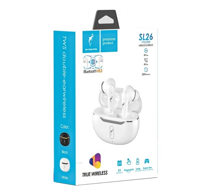 SkyDolphin Bluetooth-гарнитура SkyDolphin TWS SL26 White (SDBTE-000189)