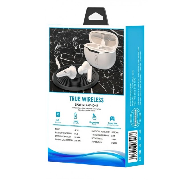 SkyDolphin Bluetooth-гарнитура SkyDolphin TWS SL26 White (SDBTE-000189)