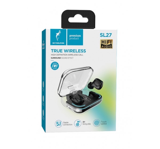SkyDolphin Bluetooth-гарнітура SkyDolphin TWS SL27 Black (SDBTE-000192)