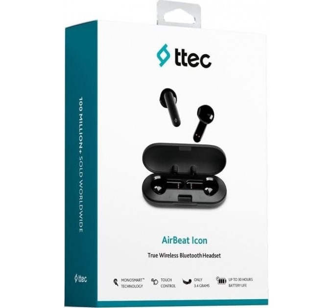 Ttec Bluetooth-гарнитура Ttec AirBeat Icon Black (2KM143S)