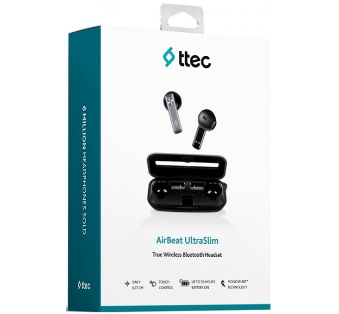 Ttec Bluetooth-гарнитура Ttec AirBeat UltraSlim Space Gray (2KM136UG)