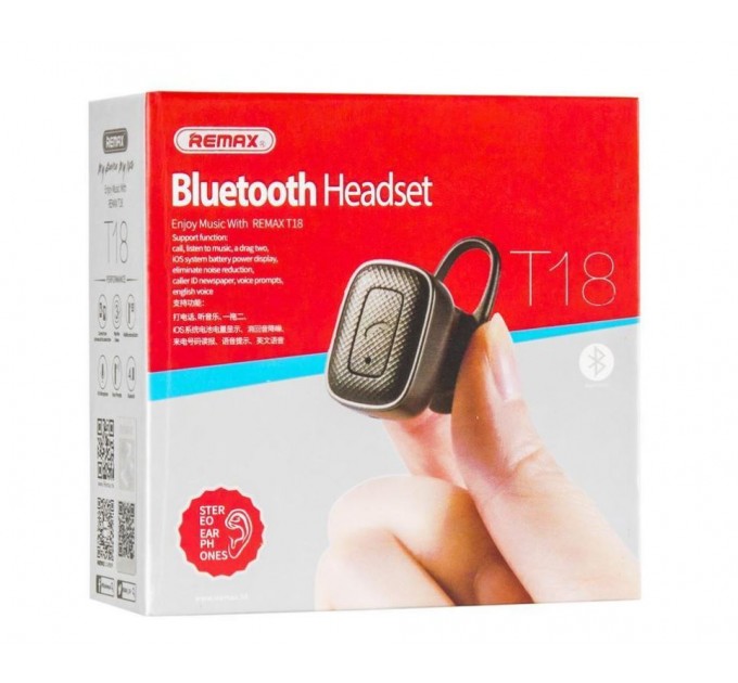 Remax Bluetooth-гарнитура-зарядка Remax RB-T18 Black (6954851283140)