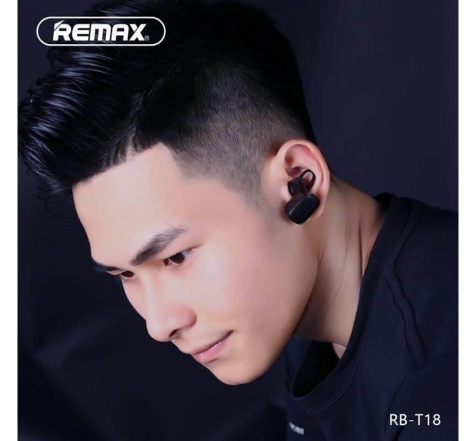Remax Bluetooth-гарнитура-зарядка Remax RB-T18 Black (6954851283140)