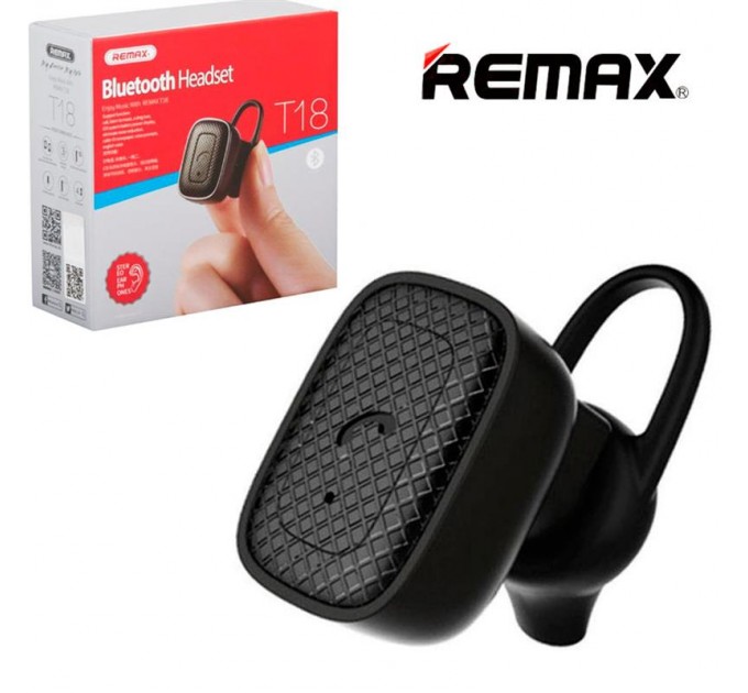 Remax Bluetooth-гарнитура-зарядка Remax RB-T18 Black (6954851283140)