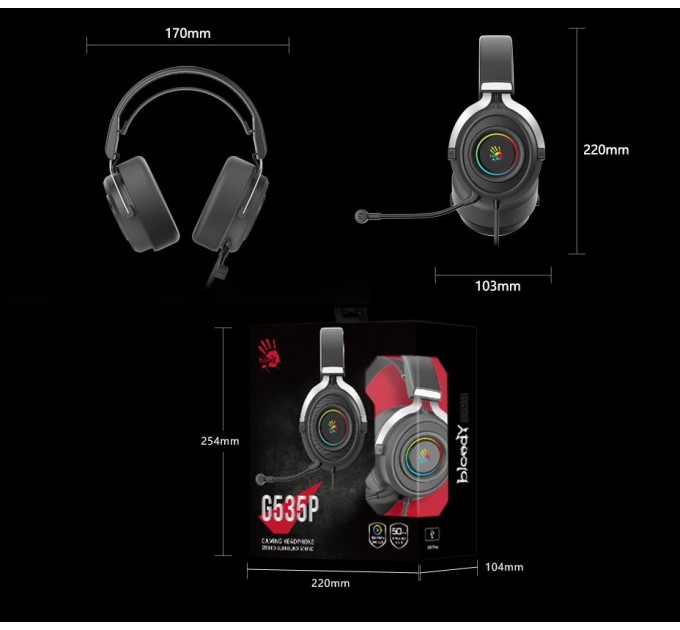 A4Tech Гарнітура A4Tech Bloody G535P Black+Silver