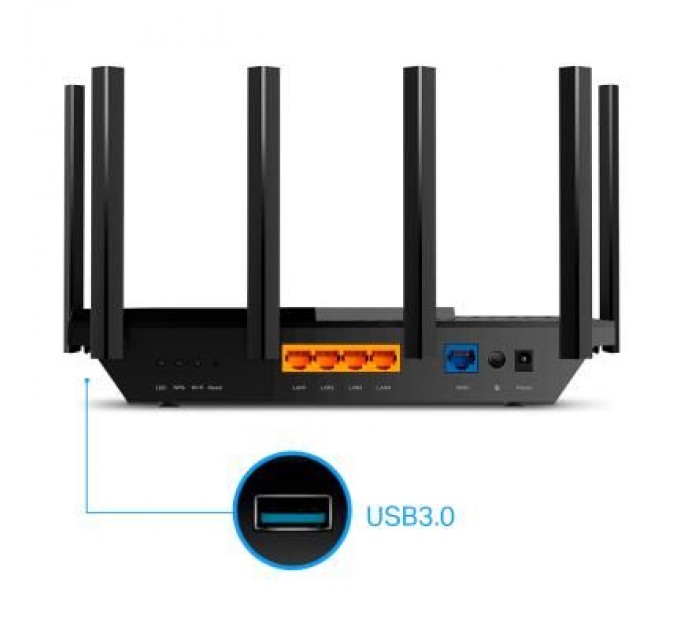 TP-Link Маршрутизатор TP-Link ARCHER AX73 AX5400 4xGE LAN 1xGE WAN USB 3.0 MU-MIMO OFDMA (ARCHER-AX73)