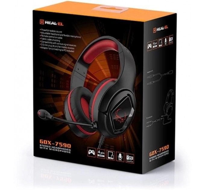 REAL-EL Гарнітура REAL-EL GDX-7590 Black/Red