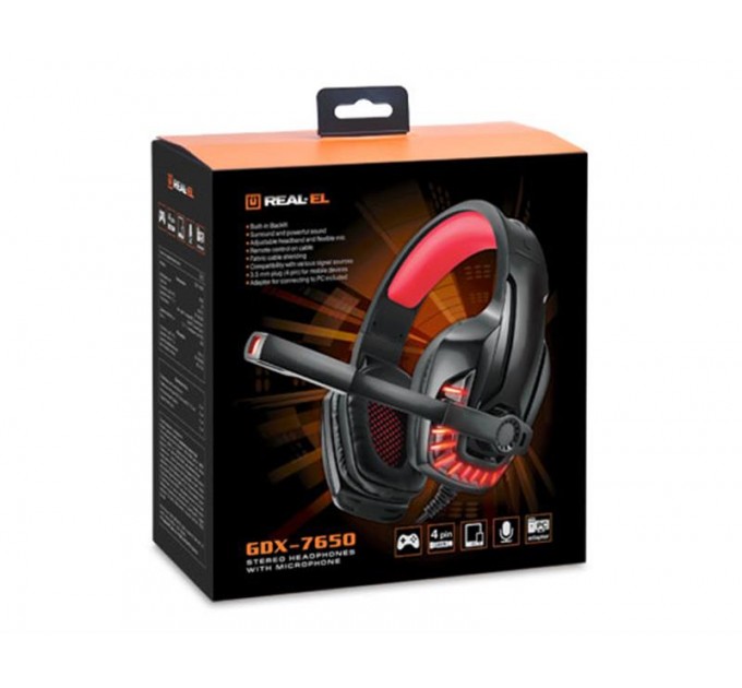 REAL-EL Гарнітура REAL-EL GDX-7650 Black/Red