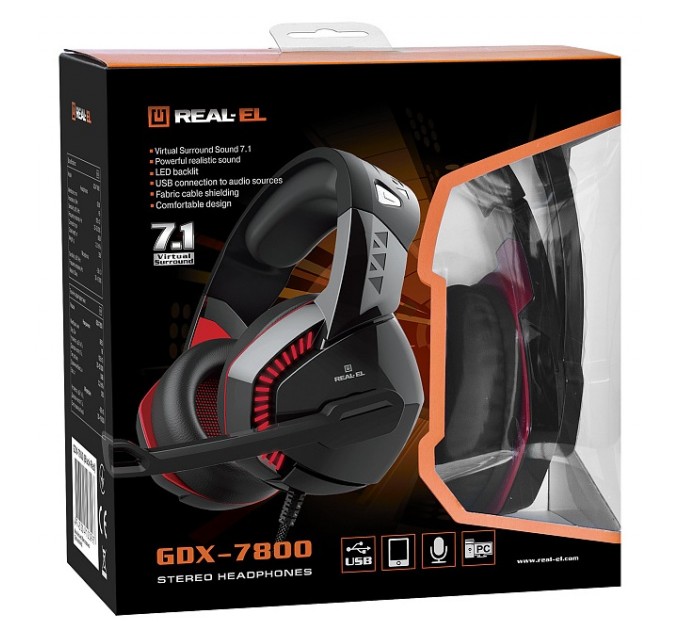 REAL-EL Гарнітура REAL-EL GDX-7800 Black/Red