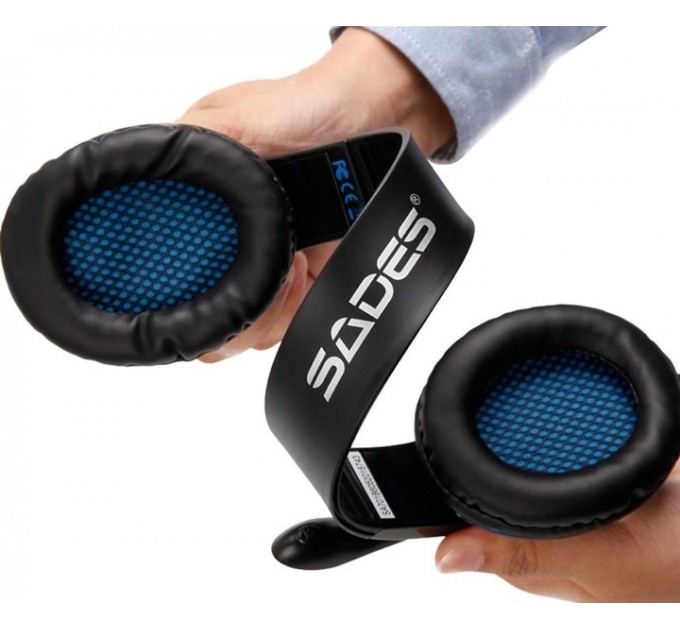 Sades Гарнитура Sades SA-701 Black/Blue (sa701blj)