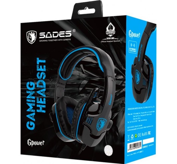 Sades Гарнитура Sades SA-708GT Black/Blue (sa708blj)