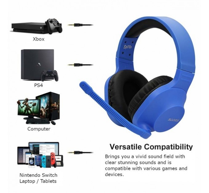 Sades Гарнитура Sades SA-721 Spirits Blue (sa721blj)