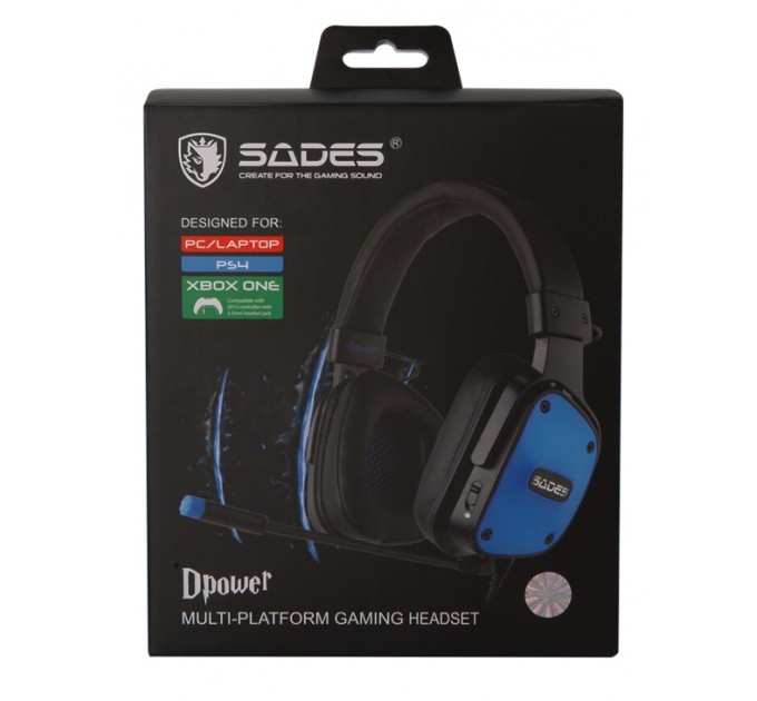 Sades Гарнитура Sades SA-722 Dpower Black/Blue (sa722blj)