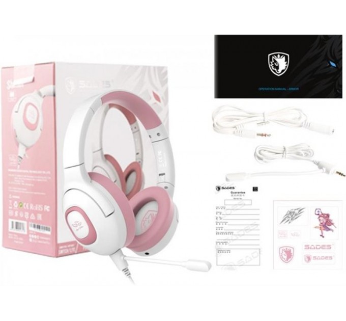 Sades Гарнитура Sades SA-724 Shaman Pink (sa724pkj)