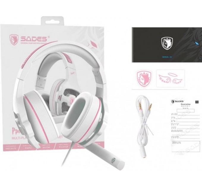 Sades Гарнитура Sades SA-726 Ppower White/Pink (sa726wpj)