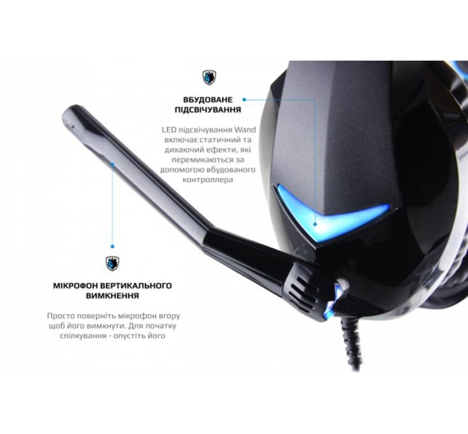 Sades Гарнитура Sades SA-914 Wand Black/Blue LED (sa914bku)