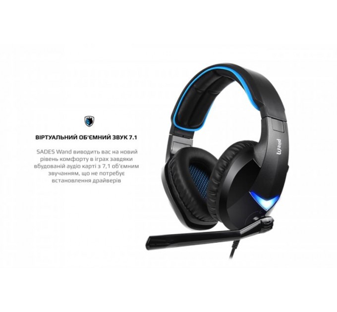 Sades Гарнитура Sades SA-914 Wand Black/Blue LED (sa914bku)
