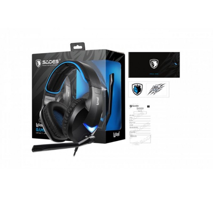 Sades Гарнитура Sades SA-914 Wand Black/Blue LED (sa914bku)