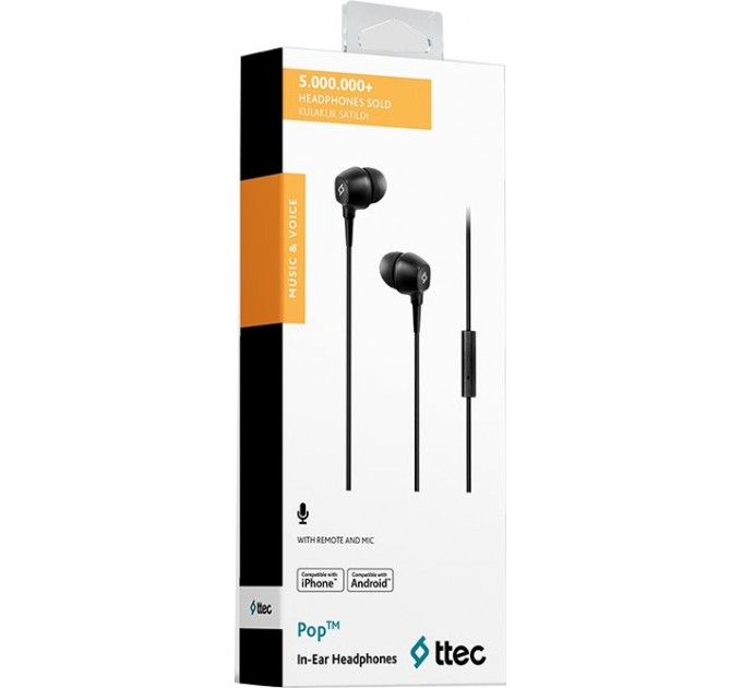 Ttec Гарнитура Ttec Pop Black (2KMM13S)