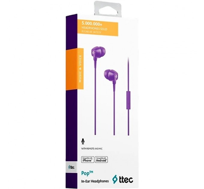 Ttec Гарнитура Ttec Pop Purple (2KMM13MR)