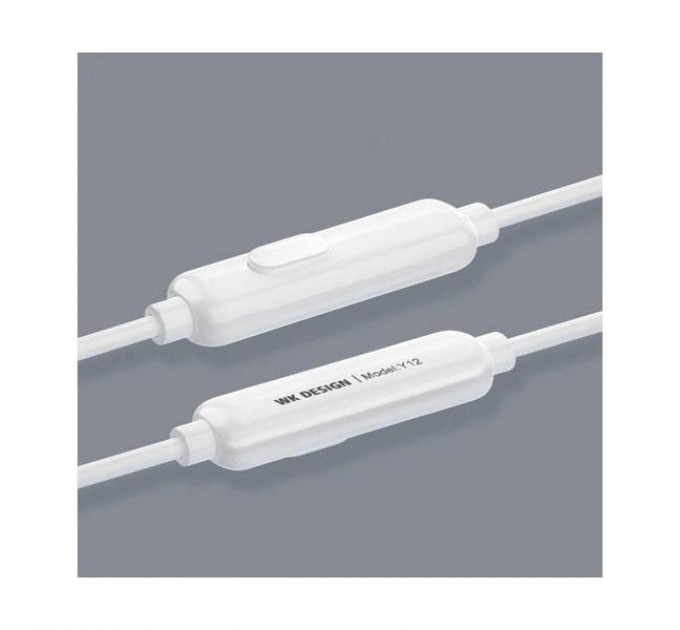 WK Гарнитура WK Y12 White (6941027607510)