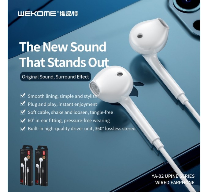 WK Гарнитура WK YA02 White (6941027616147)