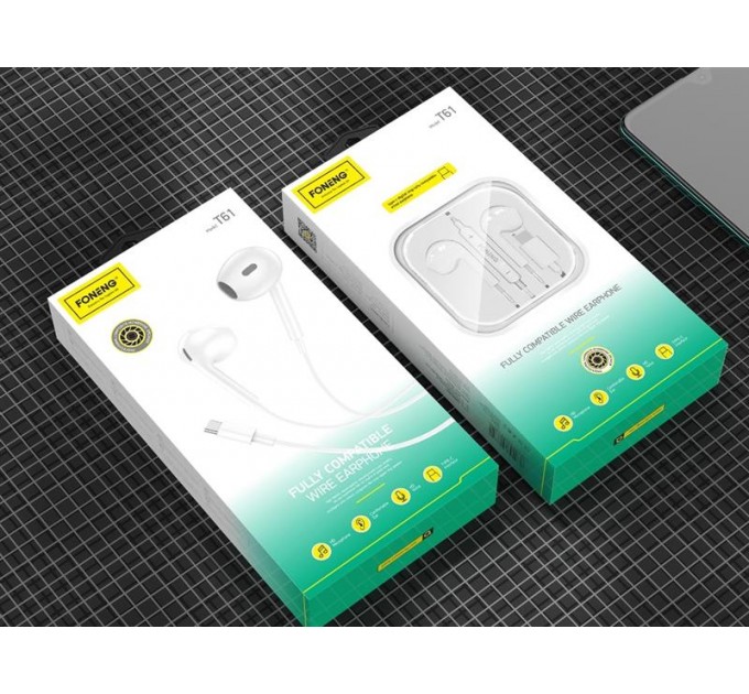 Foneng Гарнитура Foneng T61 Type-C White (T61-WE-TC)