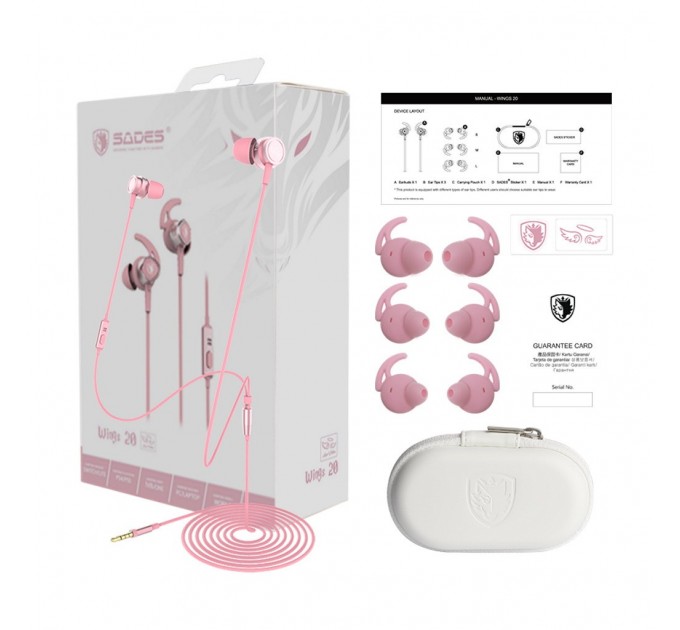 Sades Гарнитура Sades SA-606 Wings 20 Pink (sa606pkj)