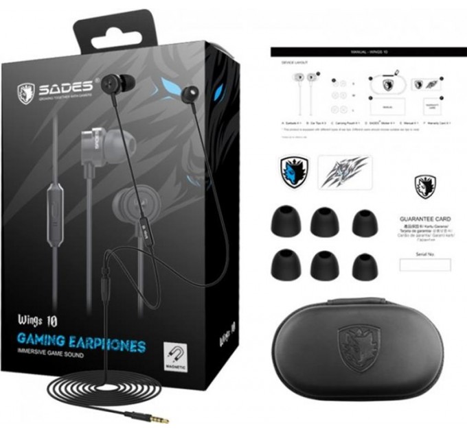 Sades Гарнитура Sades SA-610 Wings 10 Black/Blue (sa610blj)