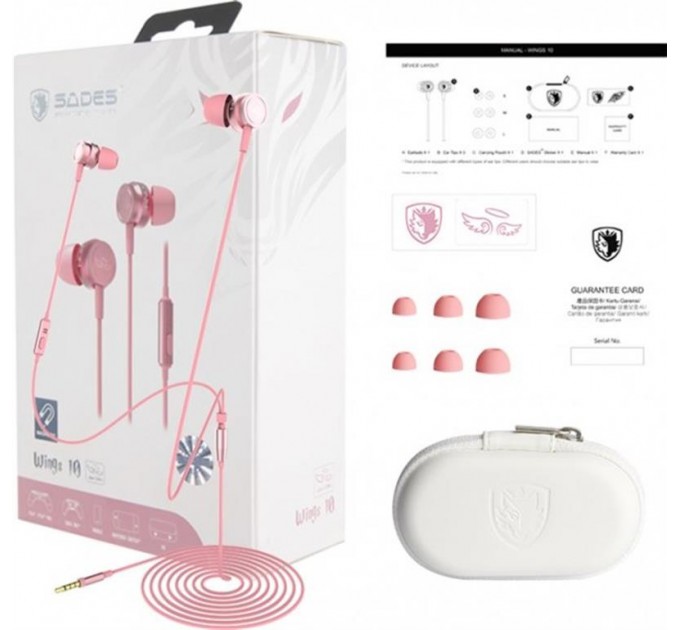 Sades Гарнитура Sades SA-610 Wings 10 Pink (sa610pkj)