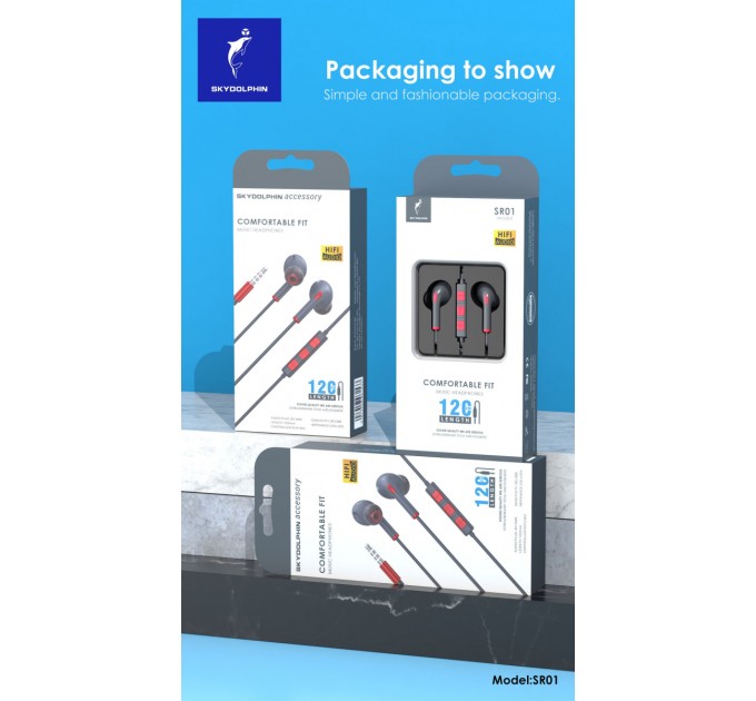 SkyDolphin Гарнитура SkyDolphin SR01 with mic Red (HF-000475)