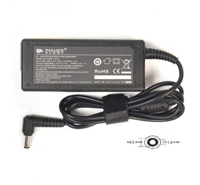 PowerPlant Блок живлення до ноутбуку PowerPlant ASUS 220V, 65W, 19V, 3.42A (4.0*1.35) (AS65F4014)