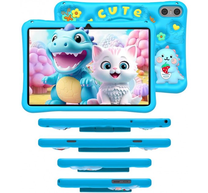 Teclast Планшет Teclast P30T Kids 4/64GB Blue (P5K1/B/TL-112429); 10.1" (1280x800) IPS / Allwinner A523 / ОЗУ 4 ГБ / 64 ГБ встроенной + microSD до 1 ТБ / камера 5 Мп + 2 Мп / Wi-Fi, Bluetooth / ОС Android 14.0 / 242 х 161 х 7.8 мм, 500 г / 6000 мАч /