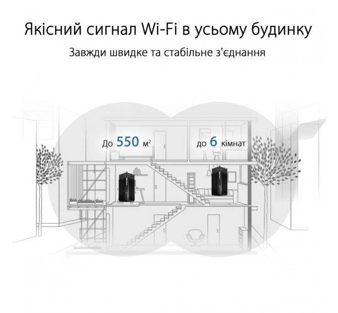 ASUS Wi-Fi Mesh система Asus ZenWiFi Pro XT12 2pk Black (90IG06U0-MO3A40)