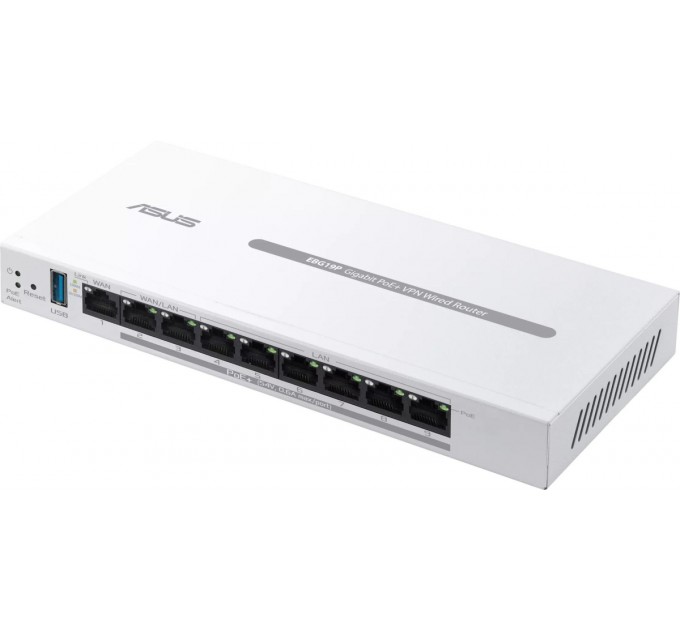 ASUS Маршрутизатор Asus ExpertWiFi EBG19P (90IG08C0-MO3B00) (1xGE WAN, 2xGE WAN/LAN PoE+, 6xGE LAN PoE+, Broadcom, 1xUSB 3.2, max PoE 110W, контроллер AiMesh, BT)